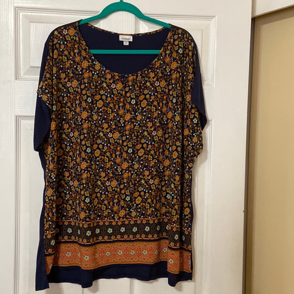 Mixed Media Border Top - gold floral